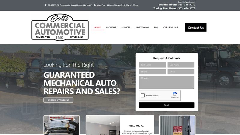 Gott's Commercial Automotive website designed by SiteSculpt