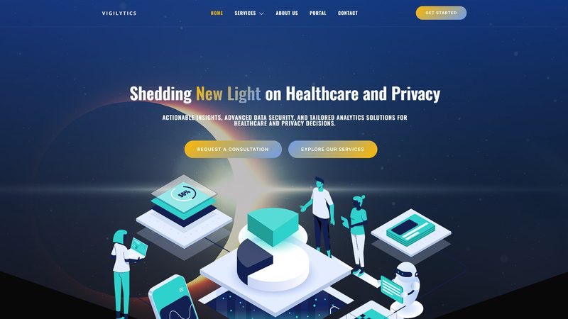 Vigilytics healthcare analytics website designed by SiteSculpt